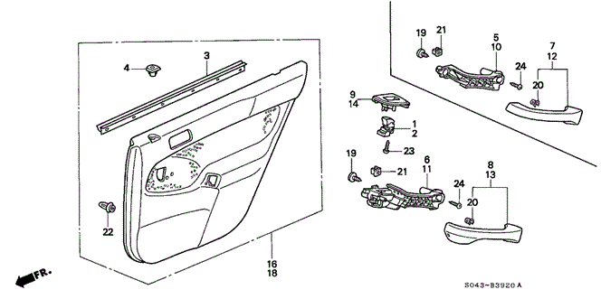 INTERIOR / BUMPER/REAR DOOR LINING for 1996 Honda CIVIC SEDAN #1