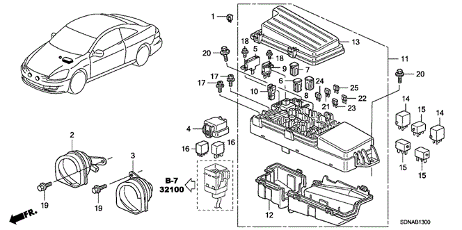 Electrical/Exhaust/Heater/Fuel/Control Unit (Engine Room) for 2007 Honda ACCORD COUPE #1
