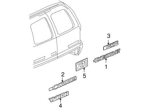 Exterior Trim - Pick UP Box for 2000 GMC Yukon #0