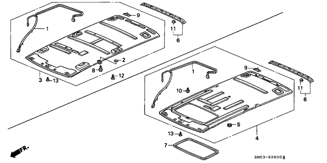 INTERIOR / BUMPER/HEADLINER TRIM for 1993 Honda ACCORD 5-DOOR #1