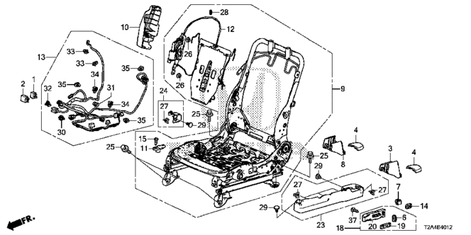 INTERIOR / BUMPER/FRONT SEAT COMPONENTS (L.) (POWER SEAT) (TS TECH) for 2013 Honda ACCORD SEDAN #1