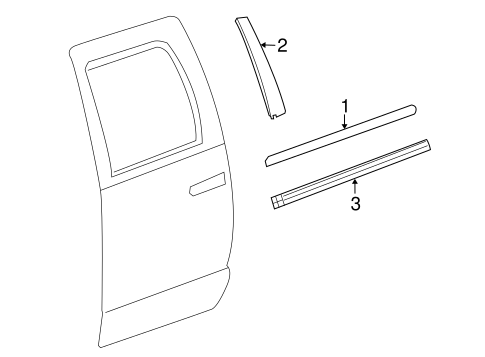 3500 EXTERIOR TRIM - REAR DOOR