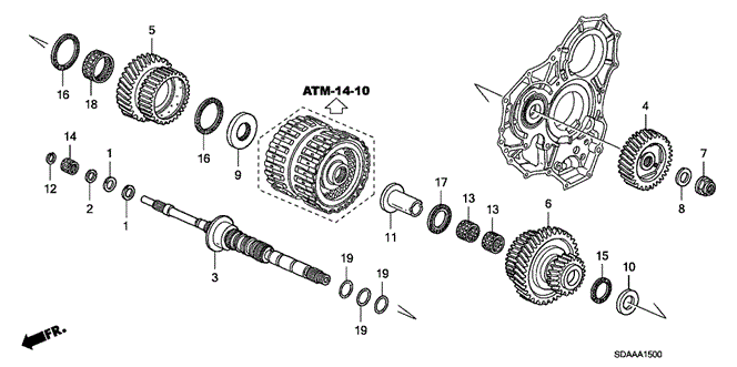 Transmission - Automatic/AT Mainshaft (V6) for 2007 Honda ACCORD SEDAN #1