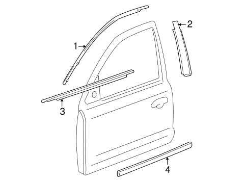 LS EXTERIOR TRIM - FRONT DOOR