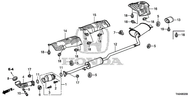 Electrical/Exhaust/Heater/Fuel/Exhaust Pipe (L4) for 2012 Honda ACCORD SEDAN #1