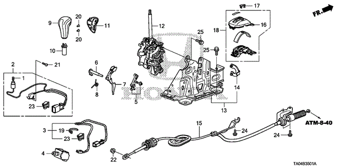 Chassis/Select Lever (2) for 2009 Honda ACCORD SEDAN #1