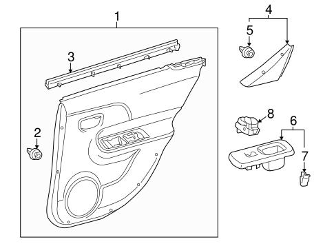 BODY/INTERIOR TRIM - REAR DOOR for 2014 Toyota Prius C #1
