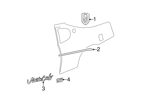 Monte Carlo EXTERIOR TRIM - QUARTER PANEL