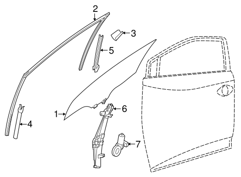 Glass - Front Door for 2020 Nissan Murano #0