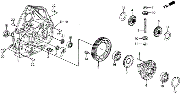 TRANSMISSION - MANUAL/MT CLUTCH HOUSING - DIFFERENTIAL for 1990 Honda CIVIC 5-DOOR #1