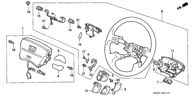CHASSIS/STEERING WHEEL (SRS) for 1993 Honda CIVIC COUPE #1