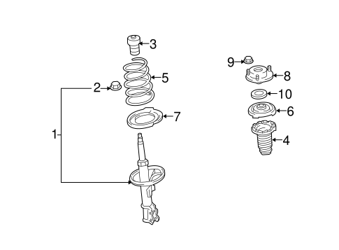 FRONT SUSPENSION/STRUTS & COMPONENTS for 2006 Toyota Highlander #1
