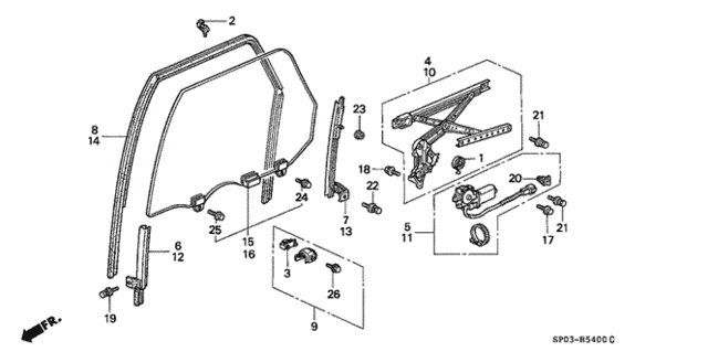 Rear Door Windows for 1993 Acura Legend #0