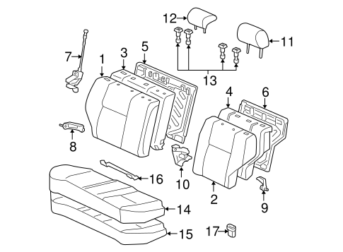 BODY/REAR SEAT COMPONENTS for 2007 Toyota Corolla #1