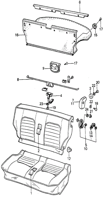 INTERIOR / BUMPER/REAR SEAT COMPONENTS for 1981 Honda ACCORD HATCHBACK #1