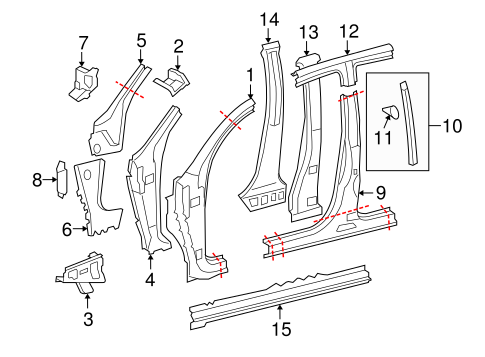 BODY/CENTER PILLAR & ROCKER for 2008 Toyota Sequoia #1