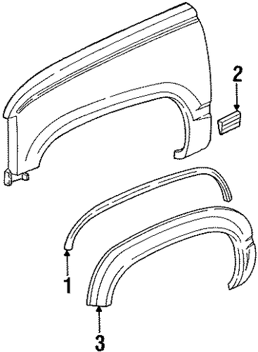 K3500 Pickup EXTERIOR TRIM - FENDER