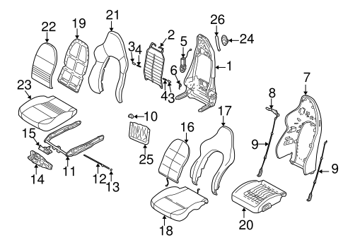 Boxster FRONT SEAT COMPONENTS