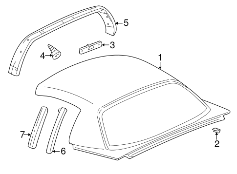 Body/Exterior Trim - Roof for 2000 Chevrolet Corvette #2