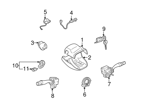 STEERING/SHROUD, SWITCHES & LEVERS for 2002 Toyota Highlander #1