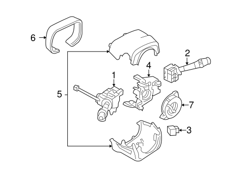 Shroud, Switches & Levers for 2005 Chevrolet Corvette #0
