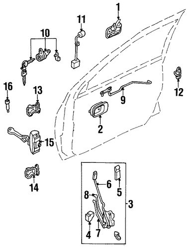 Handle, Inside - Honda (8-97394-049-0) Handle, Inside - Honda (8-97394-049-0)