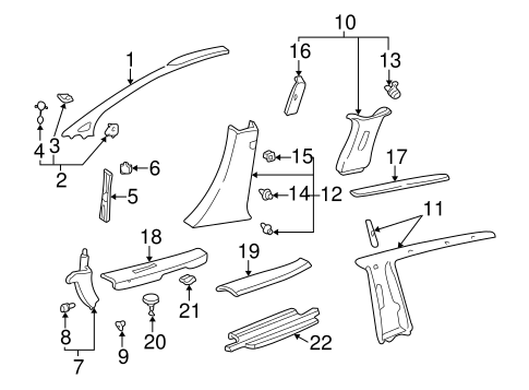 BODY/INTERIOR TRIM - PILLARS for 1998 Toyota Sienna #2
