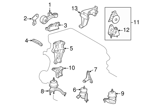 ENGINE/ENGINE & TRANS MOUNTING for 2010 Toyota Venza #1