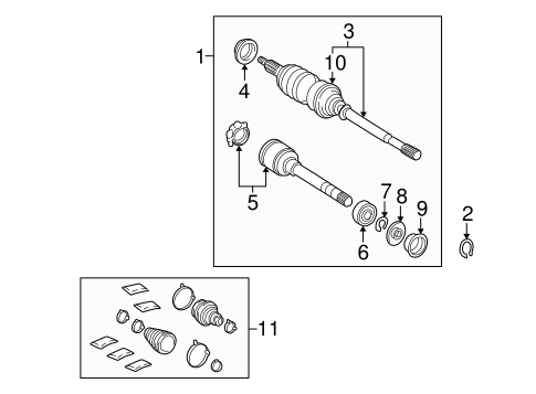 FRONT SUSPENSION/DRIVE AXLES for 2003 Toyota Solara #1