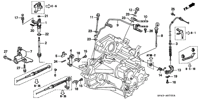 TRANSMISSION - AUTOMATIC/AT CONTROL LEVER for 1997 Honda ACCORD SEDAN #1