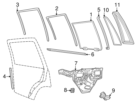 Range Rover GLASS - REAR DOOR