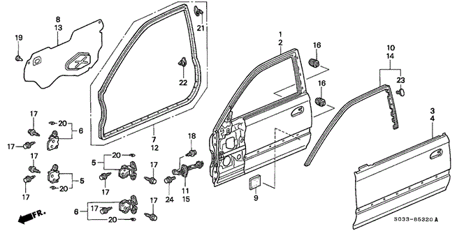 BODY / AIR CONDITIONING/DOOR PANEL for 1996 Honda CIVIC HATCHBACK #1