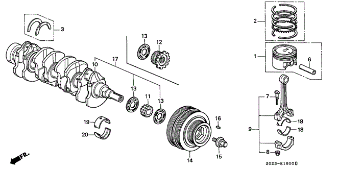 Engine/Crankshaft - Piston for 1996 Honda CIVIC COUPE #1
