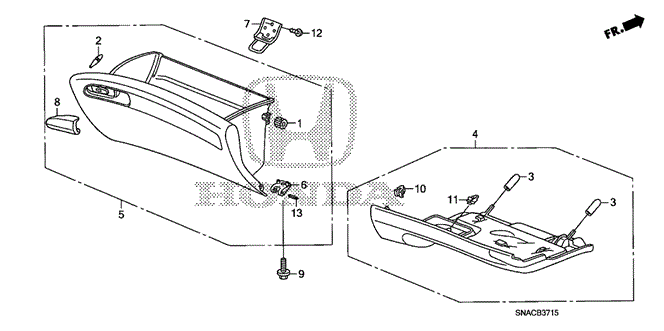 INTERIOR / BUMPER/INSTRUMENT PANEL GARNISH (PASSENGER SIDE) for 2010 Honda CIVIC SEDAN #1