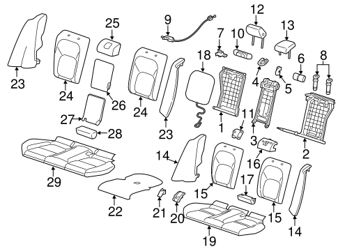 XF REAR SEAT COMPONENTS
