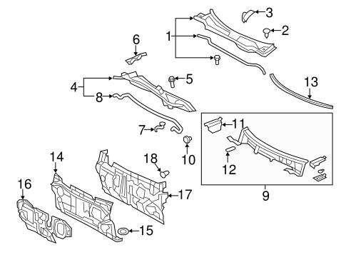 BODY/COWL for 2008 Toyota Camry #2