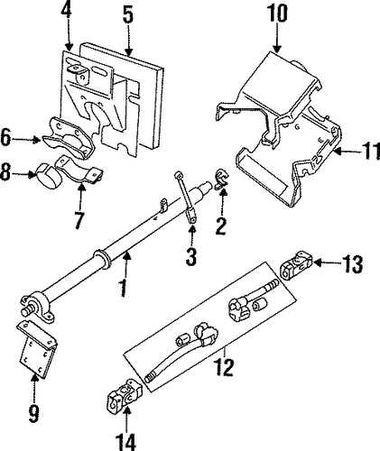 Defender 90 STEERING COLUMN ASSEMBLY