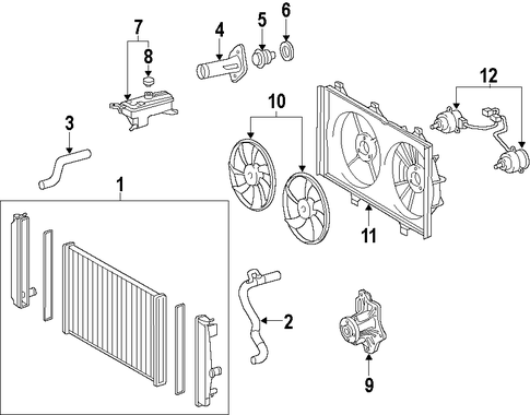 COOLING SYSTEM/RADIATOR & COMPONENTS for 2011 Toyota Matrix #2