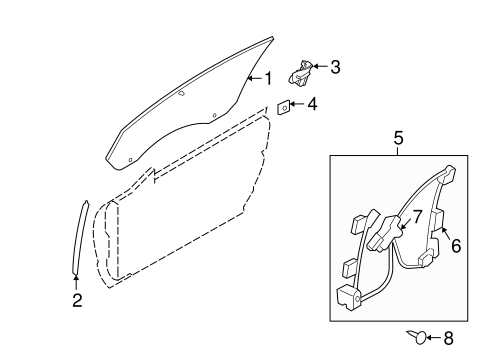 Body/Glass - Door for 2006 Ford Mustang #1