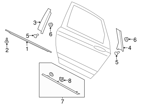 MKZ EXTERIOR TRIM - REAR DOOR