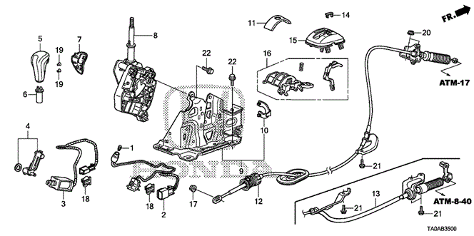 Chassis/Select Lever for 2012 Honda ACCORD SEDAN #1