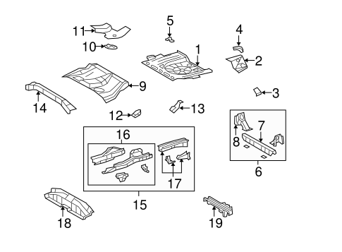 BODY/REAR FLOOR & RAILS for 2010 Toyota Matrix #1