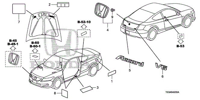 Interior/Bumper/Emblems - Caution Labels for 2011 Honda ACCORD COUPE #1