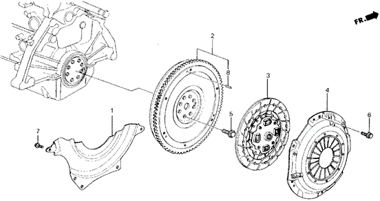 ENGINE/CLUTCH - FLYWHEEL for 1988 Honda ACCORD COUPE #1