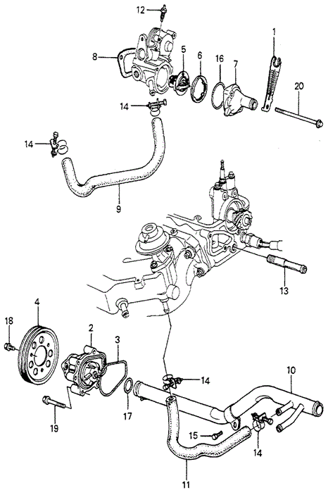Engine/Water Pump - Thermostat for 1982 Honda ACCORD SEDAN #1