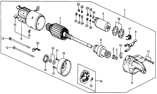 ENGINE/STARTER MOTOR (HITACHI) for 1986 Honda CIVIC 5-DOOR #1
