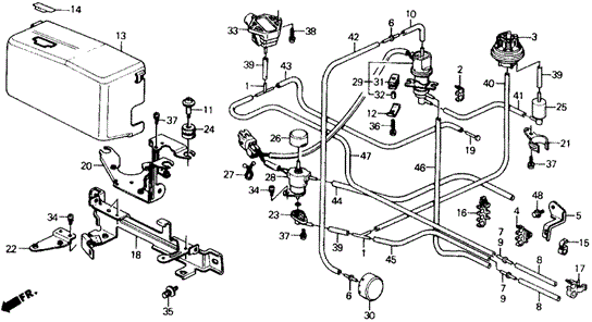 ELECTRICAL / EXHAUST / HEATER / FUEL/CONTROL DEVICE STAY (2) for 1989 Honda CIVIC HATCHBACK #1