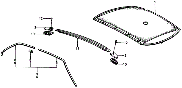 INTERIOR / BUMPER/HEADLINER TRIM for 1977 Honda CIVIC HATCHBACK #1