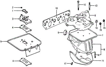 ENGINE/CARBURETOR INSULATOR - MANIFOLD ('78) for 1978 Honda ACCORD HATCHBACK #1