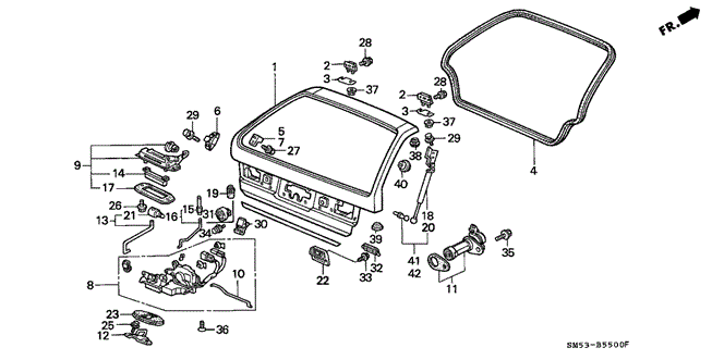 BODY / AIR CONDITIONING/TAILGATE for 1993 Honda ACCORD 5-DOOR #1